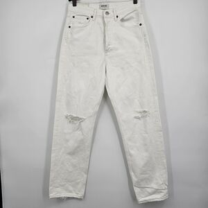 NWT Agolde 90s Mid Rise Loose Fit White Jeans Women’s Size‎ 25 Vintage Inspired